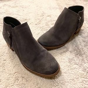 Dolce Vita Grey Suede Sibil Ankle Booties 9.5